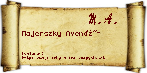 Majerszky Avenár névjegykártya